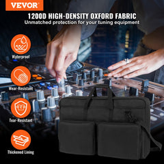 Padded DJ Mixer Gig Bag, 1200D Oxford Fabric, DJ Gear Carry Bag with a Storage Pocket 4.92 ft Removable Shoulder Strap 0.39 in Padding, 32.6 x 8.6 x 20.4 in Storage Case Fits for DJ Controller