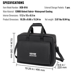 Padded DJ Mixer Gig Bag, 1200D Oxford Fabric, DJ Gear Carry Bag with a Storage Pocket 4.92 ft Removable Shoulder Strap 0.39 in Padding, 19.29 x 8.66 x 15.34 in Storage Case for DJ Controller