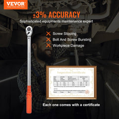 Bostome 1/2" drive click torque wrench with dual-direction and chrome-plated finish.