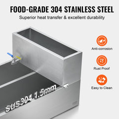 Maple Syrup Evaporator Pan 304 Stainless Steel with Valves and Thermometer