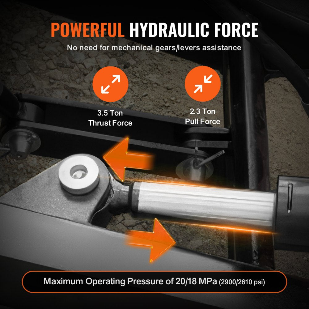 Bostome Hydraulic Top Link with 11" stroke and 20-7/8" retracted length for tractors.
