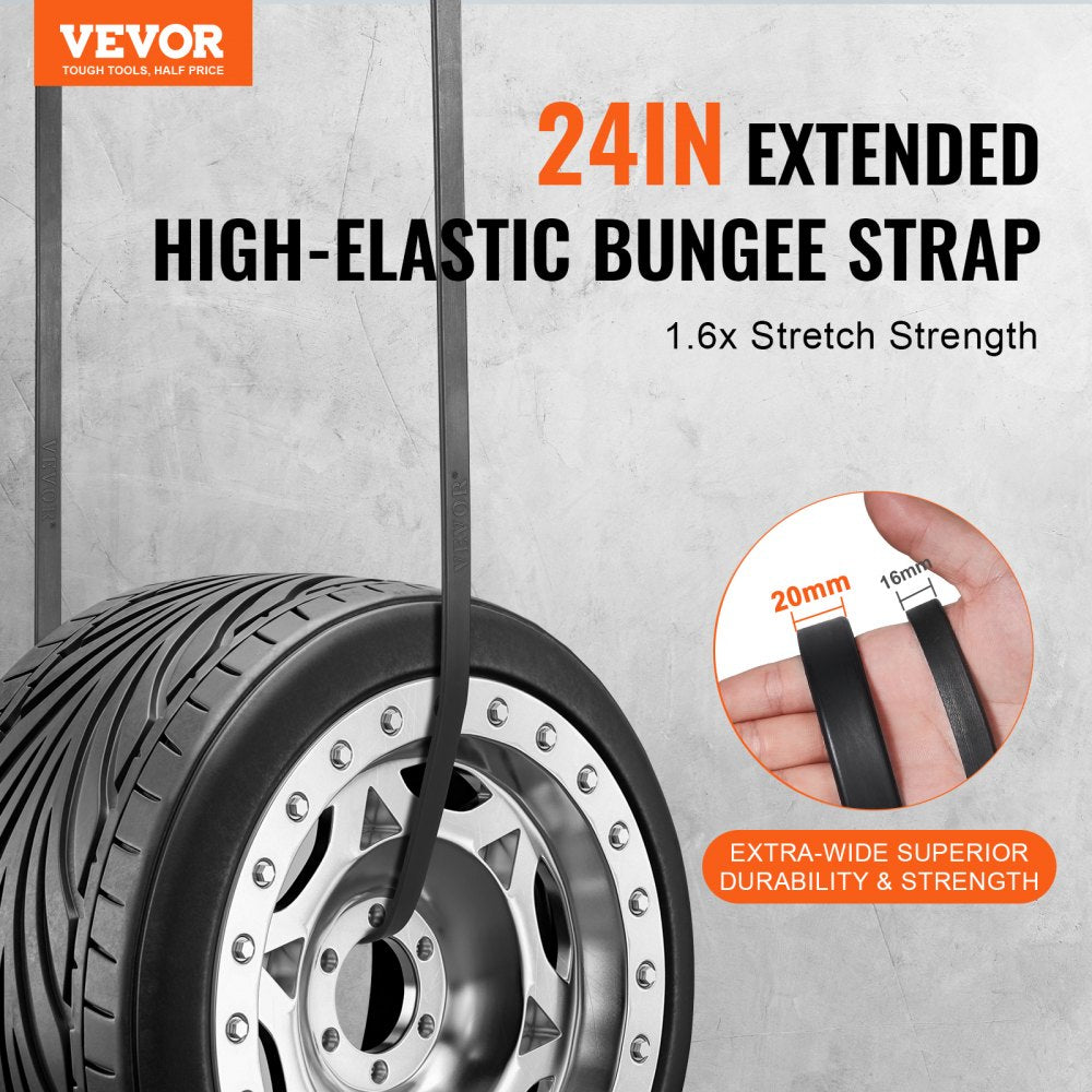 10 Pcs Flat Bungee Cord Set 20 mm Heavy Duty Bungee Straps with S-Hook