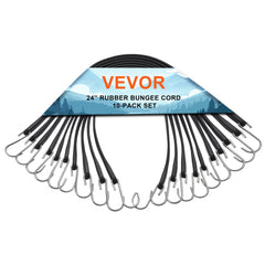 10 Pcs Flat Bungee Cord Set 20 mm Heavy Duty Bungee Straps with S-Hook