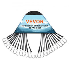 10 Pcs Flat Bungee Cord Set 20 mm Heavy Duty Bungee Straps with S-Hook 36"