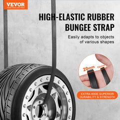 20 Pcs Flat Bungee Cord Set 20 mm Heavy Duty Bungee Straps with S-Hook