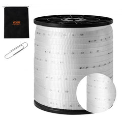 Polyester Pull Tape, 3/4" x 528` Mule Tape Flat Rope, 2500 lbf Tensile Capacity, Printed Webbing Cable Pulling Tape for Packaging, Gardening, Commercial Electrical, Conduit Work, White