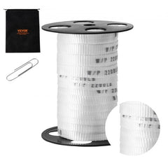 Polyester Pull Tape, 5/8" x 108` Mule Tape Flat Rope, 2200 lbf Tensile Capacity, Printed Webbing Cable Pulling Tape for Packaging, Gardening, Commercial Electrical, Conduit Work, White