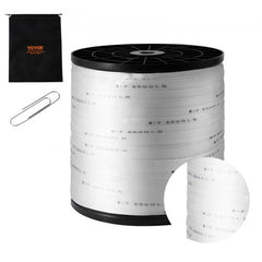 Polyester Pull Tape, 1" x 2103` Mule Tape Flat Rope, 6000 lbf Tensile Capacity, Printed Webbing Cable Pulling Tape for Packaging, Gardening, Commercial Electrical, Conduit Work, White