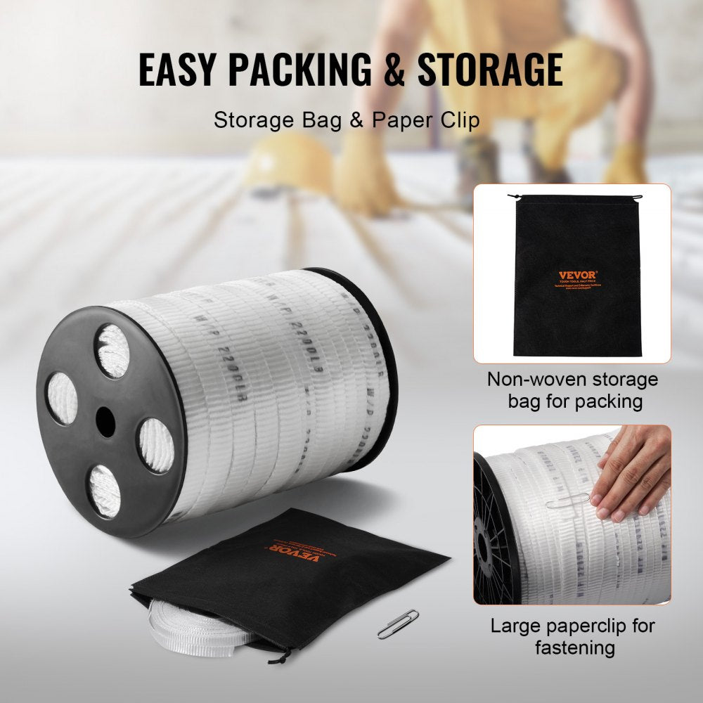 Polyester Pull Tape, 5/8" x 318` Mule Tape Flat Rope, 2200 lbf Tensile Capacity, Printed Webbing Cable Pulling Tape for Packaging, Gardening, Commercial Electrical, Conduit Work, White