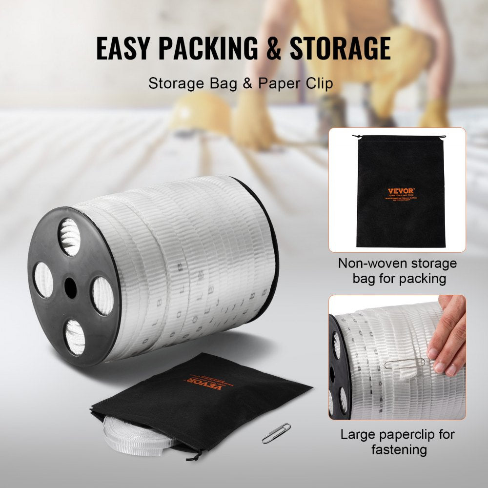 Polyester Pull Tape, 3/4" x 265` Mule Tape Flat Rope, 2500 lbf Tensile Capacity, Printed Webbing Cable Pulling Tape for Packaging, Gardening, Commercial Electrical, Conduit Work, White