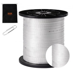 Polyester Pull Tape, 3/4" x 318` Mule Tape Flat Rope, 2500 lbf Tensile Capacity, Printed Webbing Cable Pulling Tape for Packaging, Gardening, Commercial Electrical, Conduit Work, White
