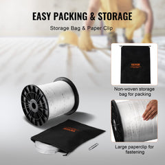 Polyester Pull Tape, 3/4" x 318` Mule Tape Flat Rope, 2500 lbf Tensile Capacity, Printed Webbing Cable Pulling Tape for Packaging, Gardening, Commercial Electrical, Conduit Work, White
