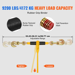 Chain and Binder Kit 3/8"-1/2" Ratchet Load Binder 3/8" x 10` Chain 2 Pack