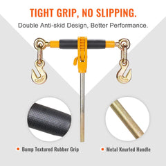 Ratchet Chain Binder, 5/16"-3/8" Heavy Duty Load Binders, with G80 Chains 7100 lbs Secure Load Limit, Labor-saving Anti-skid Handle, Tie Down Hauling Chain Binders for Flatbed Truck Trailer, 4 P
