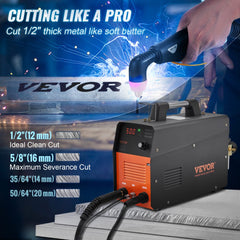 Plasma Cutter, 50Amp, Air Cutting Machine with Plasma Torch, 110V/220V Dual Voltage AC IGBT Inverter Metal Cutting Equipment for 1/2" Clean Cut Aluminum and Stainless Steel, Black