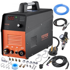 Plasma Cutter, 50Amp, Non-Touch Pilot Arc Air Cutting Machine with Torch, 110V/220V Dual Voltage AC IGBT Inverter Metal Cutting Equipment for 1/2" Clean Cut Aluminum and Stainless Steel, Black