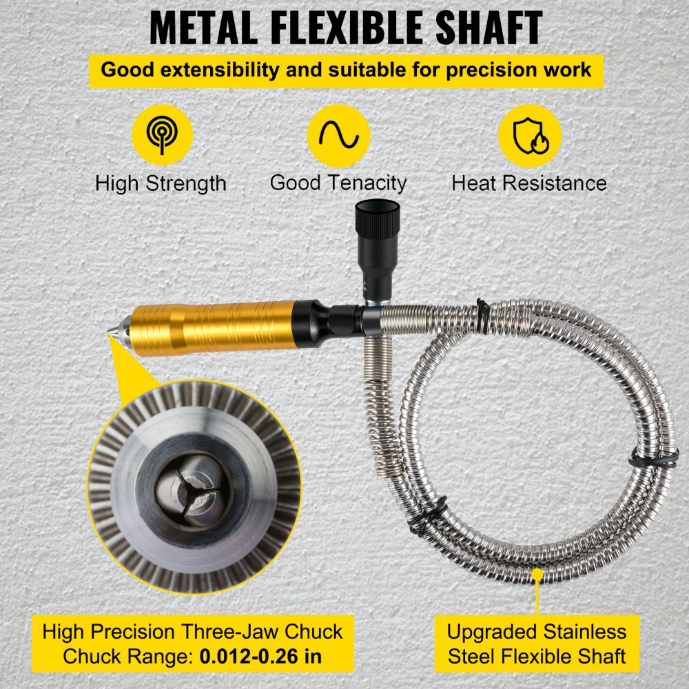 Bostome 780W Flex Shaft Grinder with three-jaw chuck and foot pedal for precision crafting.
