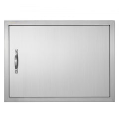 BBQ Access Door, 27W x 20H Inch Single Outdoor Kitchen Door, Stainless Steel Flush Mount Door, Wall Vertical Door with Handle, for BBQ Island, Grilling Station, Outside Cabinet