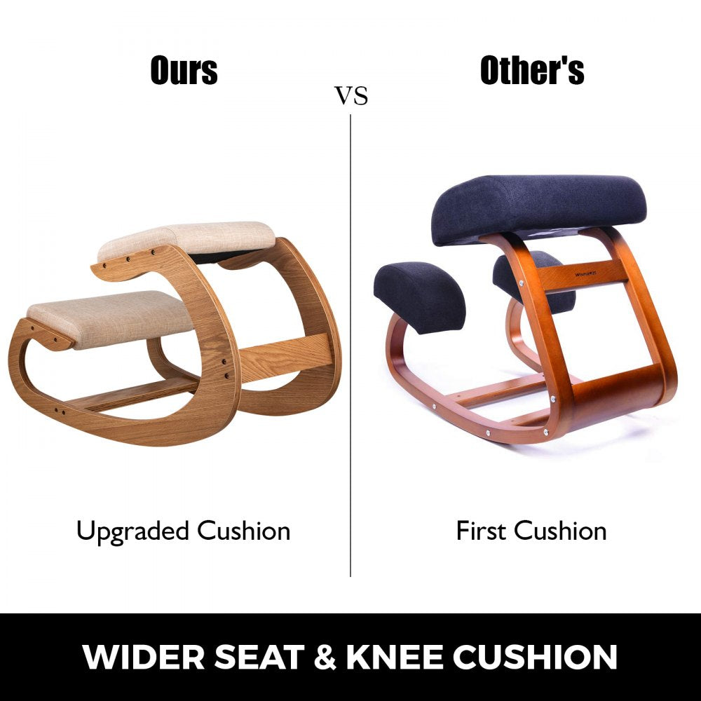 Ergonomic Kneeling Chair Heavy Duty Better Posture Kneeling Stool Office Chair Home for Body Shaping Relieveing Stress Meditation Desk Computer Kneeling Stool Chair