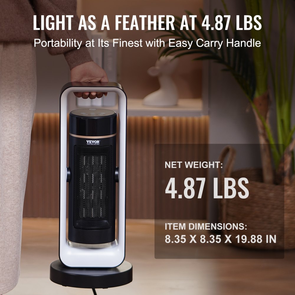 Bostome 1500W ceramic space heater with remote control and safety features for portable heating.