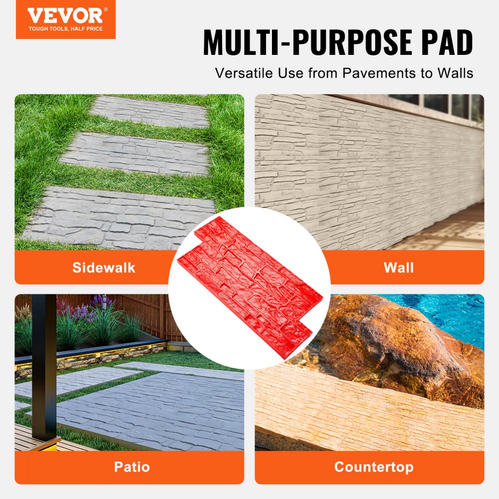 Bostome polyurethane concrete stamp mat with slate stone texture, measuring 29x13 inches.