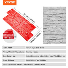 Bostome polyurethane concrete stamp mat with slate stone texture, measuring 29x13 inches.