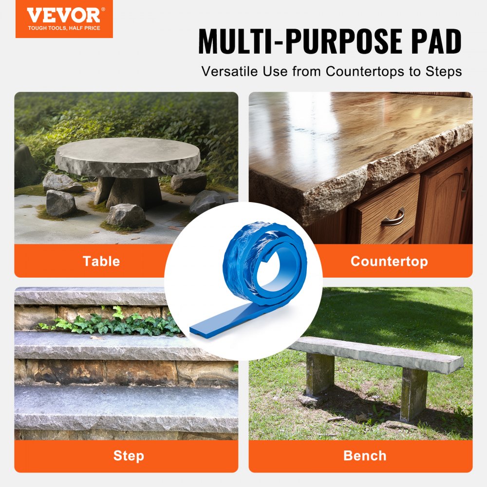 Bostome rectangular polyurethane mat featuring a rough stone granite texture for concrete stamping.