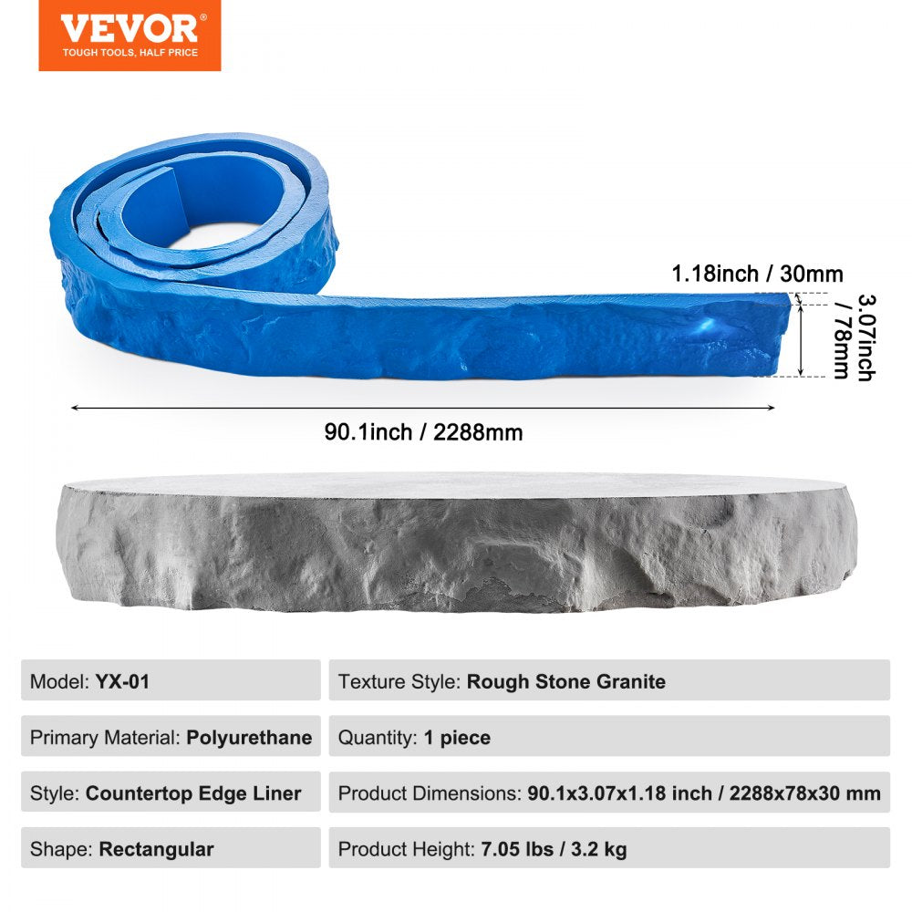 Bostome rectangular polyurethane mat with rough stone granite texture for concrete stamping.