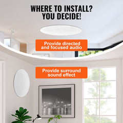 4 PCs 8 Inch in Ceiling Speakers, 100-Watts, Flush Mount Ceiling & in-Wall Speakers System with 8ΩImpedance 89dB Sensitivity, for Home Kitchen Living Room Bedroom or Covered Outdoor Porches