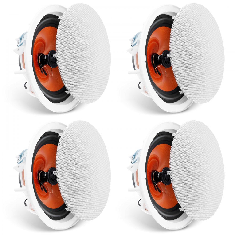 4 PCs 8 Inch in Ceiling Speakers, 100-Watts, Flush Mount Ceiling & in-Wall Speakers System with 8ΩImpedance 89dB Sensitivity, for Home Kitchen Living Room Bedroom or Covered Outdoor Porches