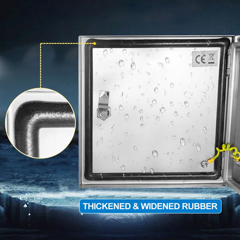NEMA Stainless Steel Enclosure, 12 x 12 x 8`` NEMA 4X Steel Electrical Box, IP66 Waterproof & Dustproof, Outdoor/Indoor Electrical Junction Box, with Mounting Plate