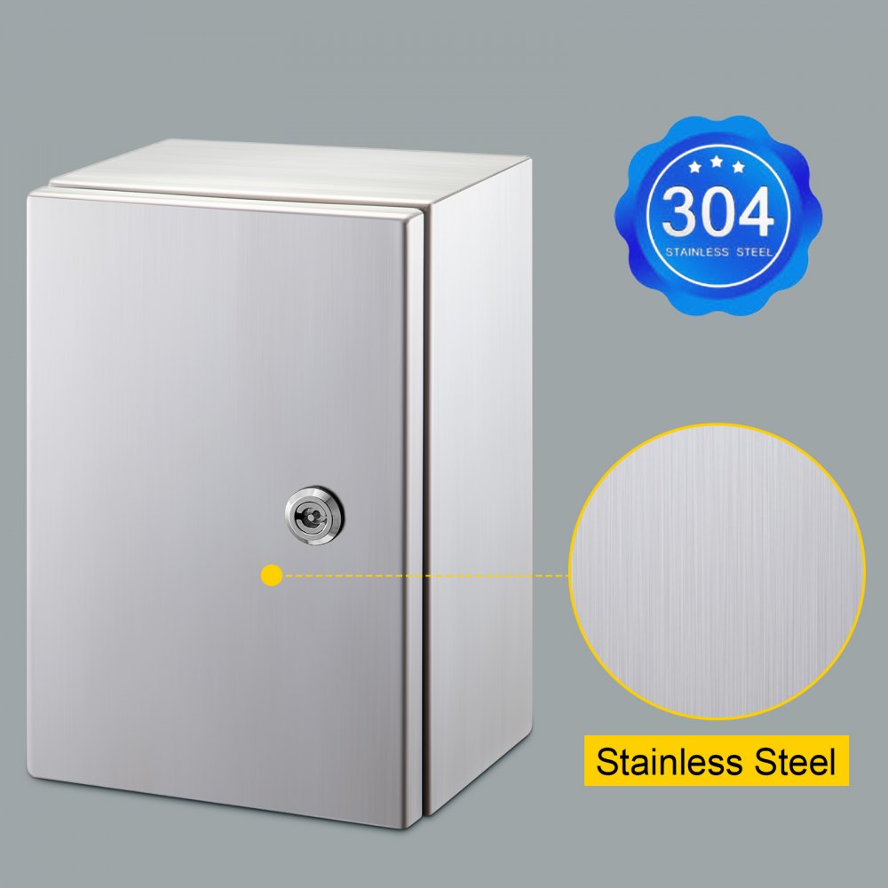 NEMA Stainless Steel Enclosure, 16 x 12 x 8`` NEMA 4X Steel Electrical Box, IP66 Waterproof & Dustproof, Outdoor/Indoor Electrical Junction Box, with Mounting Plate