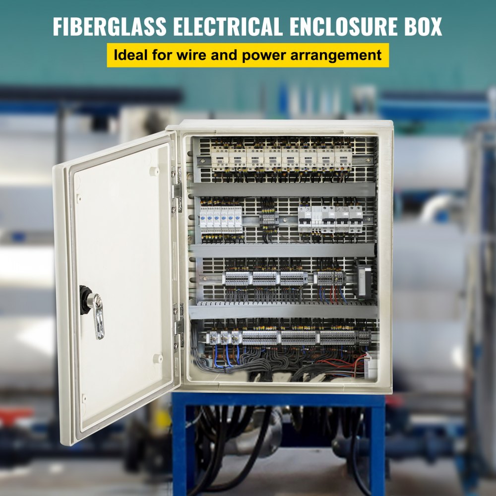 Fiberglass STELL Enclosure, 12 x 10 x 6`` NEMA 4X Fiberglass Electrical Box, IP66 Waterproof & Dustproof, Outdoor/Indoor Electrical Junction Box, with Mounting Plate(30 x 25 x 14 cm)