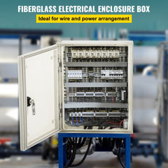 Fiberglass STELL Enclosure, 12 x 10 x 6`` NEMA 4X Fiberglass Electrical Box, IP66 Waterproof & Dustproof, Outdoor/Indoor Electrical Junction Box, with Mounting Plate(30 x 25 x 14 cm)