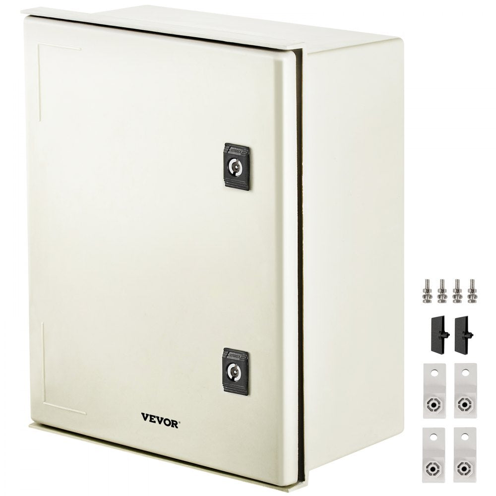 NEMA Steel Enclosure, 16 x 12 x 8`` NEMA 4X Fiberglass Electrical Box, IP66 Waterproof & Dustproof, Outdoor/Indoor Electrical Junction Box, with Mounting Plate(40 x 30 x 20 cm)