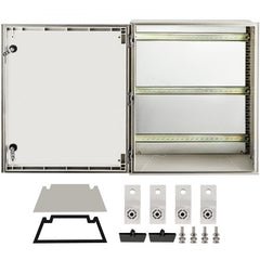 NEMA Steel Enclosure, 24 x 20 x 9 ` ` NEMA 4X Fiberglass Electrical Box, IP66 Waterproof & Dustproof, Outdoor/Indoor Electrical Junction Box, with Mounting Plate(60 x 50 x 23 cm)