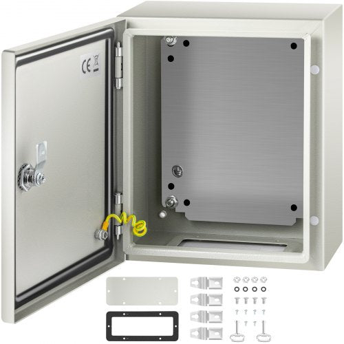 NEMA Steel Enclosure, 12 x 10 x 6`` NEMA 4X Steel Electrical Box, IP66 Waterproof & Dustproof, Outdoor/Indoor Electrical Junction Box, with Mounting Plate