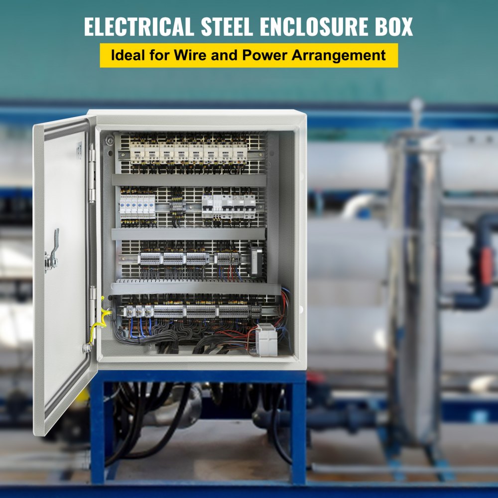 NEMA Steel Enclosure, 12 x 10 x 6`` NEMA 4X Steel Electrical Box, IP66 Waterproof & Dustproof, Outdoor/Indoor Electrical Junction Box, with Mounting Plate