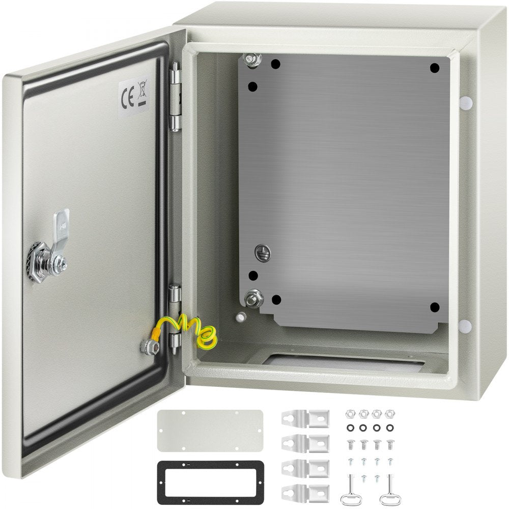 NEMA Steel Enclosure, 12 x 10 x 6`` NEMA 4X Steel Electrical Box, IP66 Waterproof & Dustproof, Outdoor/Indoor Electrical Junction Box, with Mounting Plate