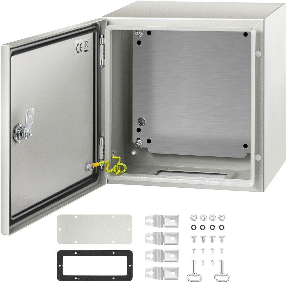 NEMA Steel Enclosure, 12 x 12 x 8`` NEMA 4X Steel Electrical Box, IP66 Waterproof & Dustproof, Outdoor/Indoor Electrical Junction Box, with Mounting Plate