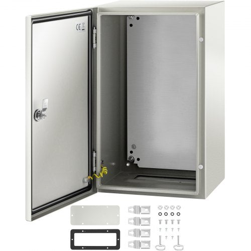 NEMA Steel Enclosure, 20 x 12 x 10`` NEMA 4X Steel Electrical Box, IP66 Waterproof & Dustproof, Outdoor/Indoor Electrical Junction Box, with Mounting Plate