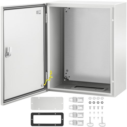 NEMA Steel Enclosure, 20 x 16 x 10`` NEMA 4X Steel Electrical Box, IP66 Waterproof & Dustproof, Outdoor/Indoor Electrical Junction Box, with Mounting Plate