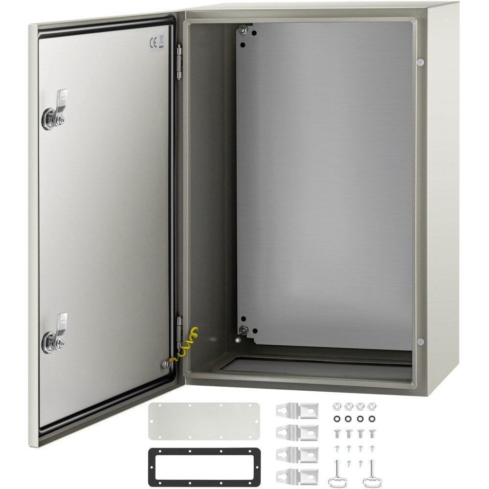 NEMA Steel Enclosure, 24 x 16 x 10`` NEMA 4X Steel Electrical Box, IP66 Waterproof & Dustproof, Outdoor/Indoor Electrical Junction Box, with Mounting Plate