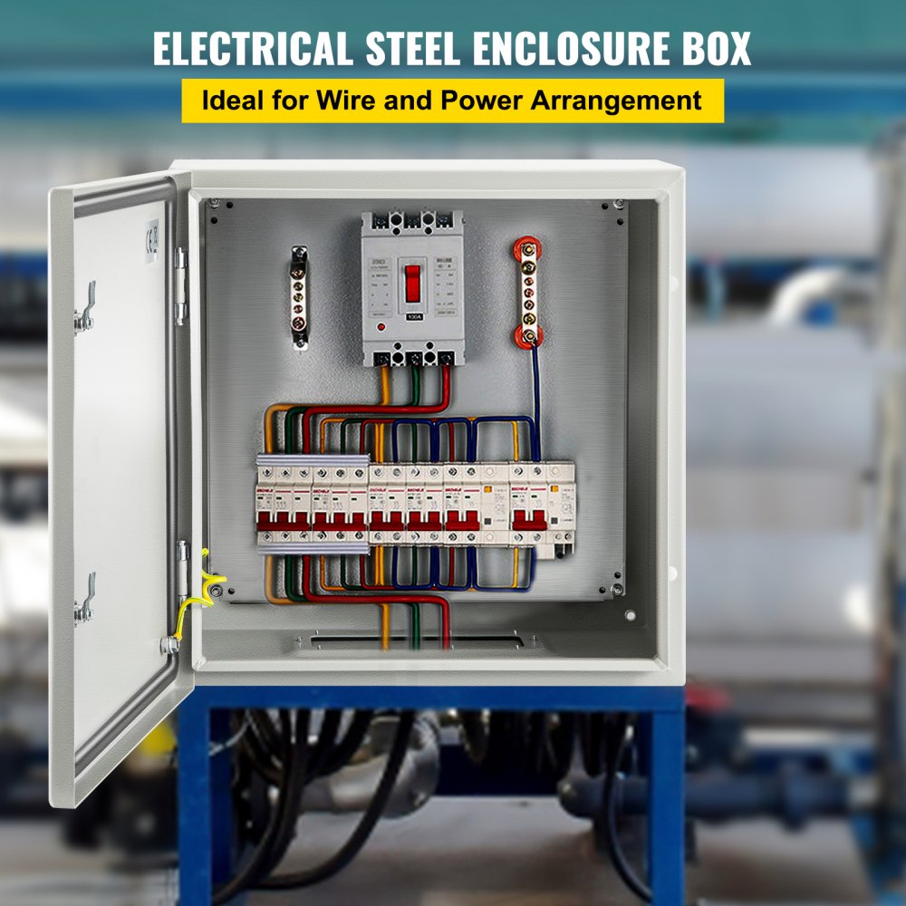 NEMA Steel Enclosure, 24 x 24 x 12`` NEMA 4X Steel Electrical Box, IP66 Waterproof & Dustproof, Outdoor/Indoor Electrical Junction Box, with Mounting Plate