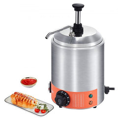 Electric Cheese Dispenser with Pump, 2.3 Qt Commercial Hot Fudge Warmer, Stainless Steel Pump Dispenser, 86-230℉ Temp Adjustable Nacho Cheese Sauce Warmer, for Hot Fudge Cheese Caramel
