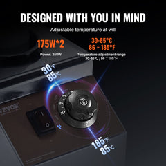 Electric Bottle Warmer with Bottles, 0.57x2 Qt Commercial Cheese Dispenser, Hot Fudge Warmer 86-185℉ Temp Adjustable, Plastic Double Bottles Nacho Cheese Warmer, for Hot Fudge Cheese Caramel