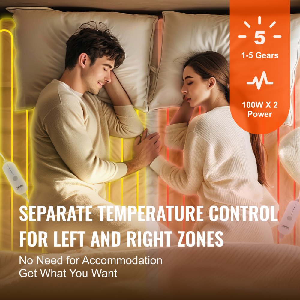 Bostome King heated mattress pad in coral fleece with dual-zone temperature control and removable cover.