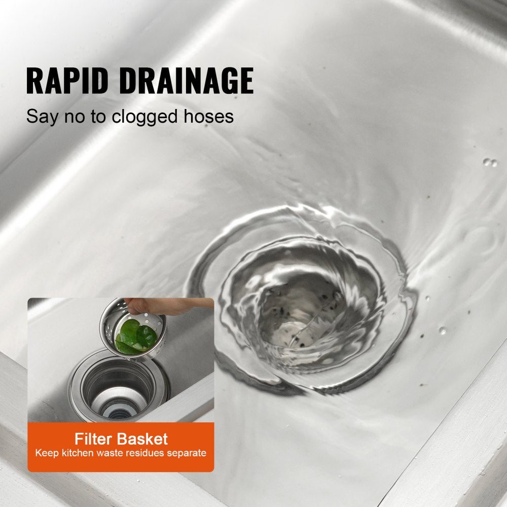 Stainless Steel Utility Sink, 1 Compartment Free Standing Small Sink Include Faucet & legs, 16 x 13 x 8.7 in Commercial Single Bowl Sinks for Garage, Restaurant, Kitchen, Laundry, NSF Certified