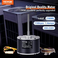 Condenser Fan Motor 5KCP39EGS070S, 5KCP39EGY823S, 1/4 HP 208-230V, 1100RPM, OEM Standard Upgraded Replacement Condenser Motor Reversible Rotating, Explosion-proof CBB65 5μF/370V Capacitor