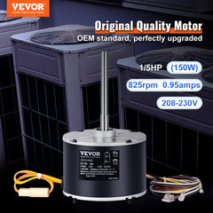 Condenser Fan Motor 5KCP39GFS166S, 3S003, 1/5 HP 208-230V, 825RPM, OEM Standard Upgraded Replacement Condenser Motor Reversible Rotating, Explosion-proof CBB65 7.5μF/370V Capacitor